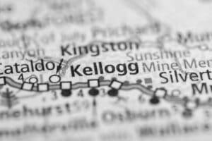 Kellogg, Idaho on a map
